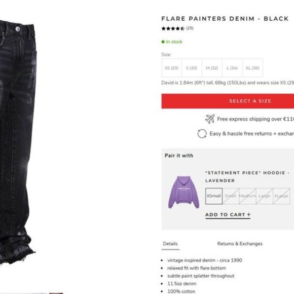 Flare Painters Denim Black Reputation Studio - Picture 3 of 3